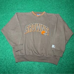 Vintage 90s Cleveland Browns Sweatshirt, Starter Crewneck, Dog Pound (Large)